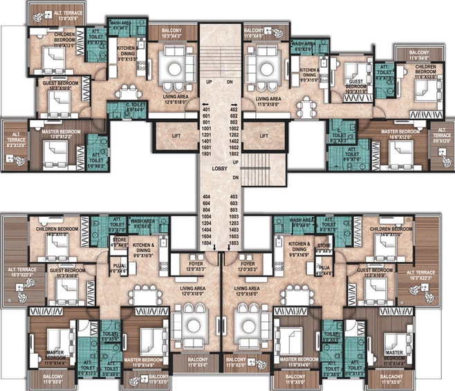 Floor Plan of Shreeji The Status in Parijat Nagar, Nashik - Image 14685