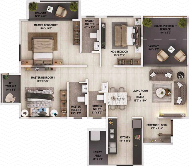 3 BHK Flat in Shreeji Excelencia in Gangapur Road, Nashik - Image 428981