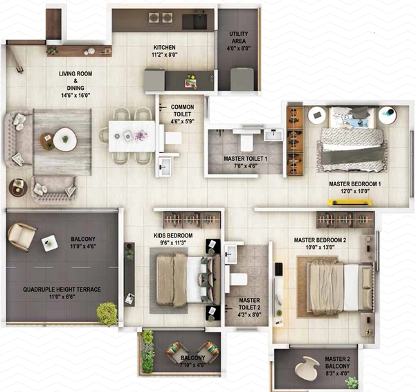 3 BHK Flat in Shreeji Excelencia in Gangapur Road, Nashik - Image 428979
