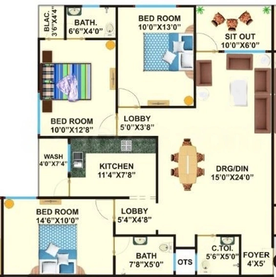 3 BHK Flat in NRK Vishal Green View in Chhota Bangarda, Indore - Image 508437