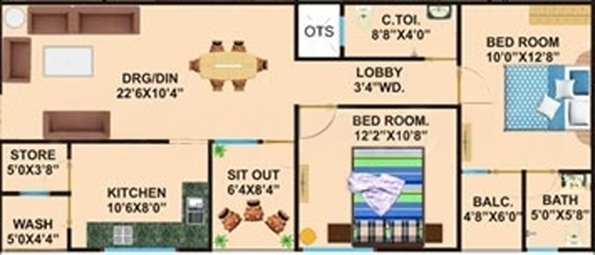 2 BHK Flat in NRK Vishal Green View in Chhota Bangarda, Indore - Image 508435