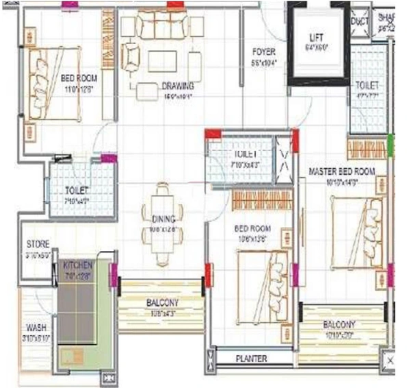3 BHK Flat in Good Heaven Homes in Bicholi Mardana, Indore - Image 698914