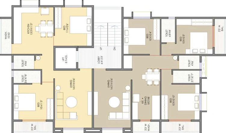 Floor Plan of Sadashiv Shiv Darshan in Govind Nagar, Nashik - Image 14718