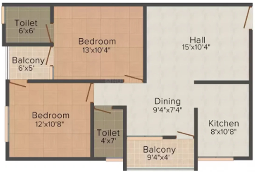 2 BHK Flat in Radhika Shanti View in Khandwa Road, Indore - Image 508030