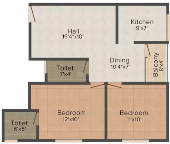 2 BHK Flat in Radhika Shanti View in Khandwa Road, Indore - Image 508029