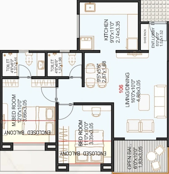 2 BHK Flat in Sukhwani Araya in Rahatani, Pune - Image 430319