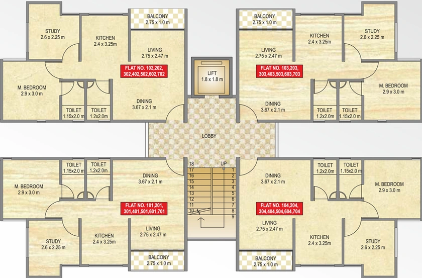 Floor Plan of Nirman Vrindavan Gardens in Satpur Colony, Nashik - Image 14749