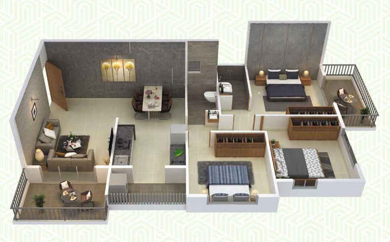 3 BHK Flat in Ravi Anandvan in Dwarka, Nashik - Image 429668