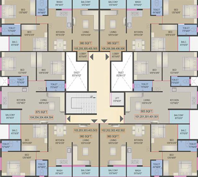 Floor Plan of Sakar Prime in Panchavati, Nashik - Image 123519