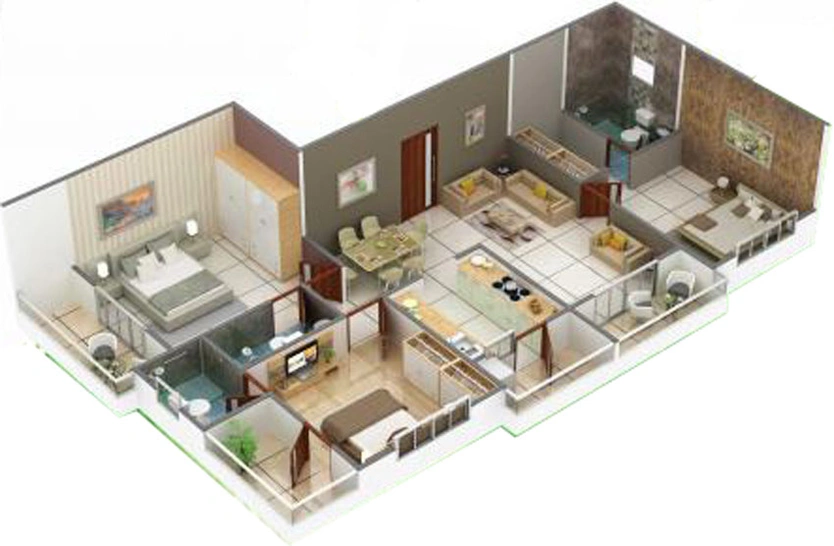 3 BHK Flat in Raunak Pratham Paradise in Kanadia Road, Indore - Image 210535