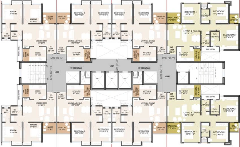 Floor Plan of Rahul Downtown in Tathawade, Pune - Image 15350