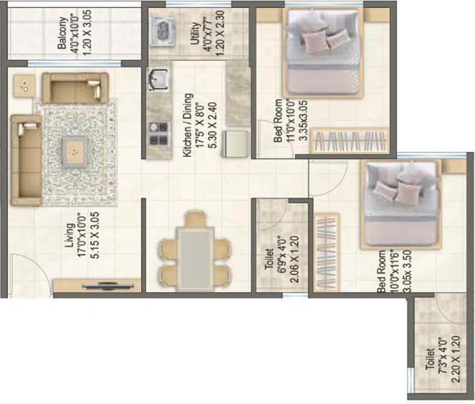 2 BHK Flat in Shree Ram Lalla Niwas in Indira Nagar, Nashik - Image 429845