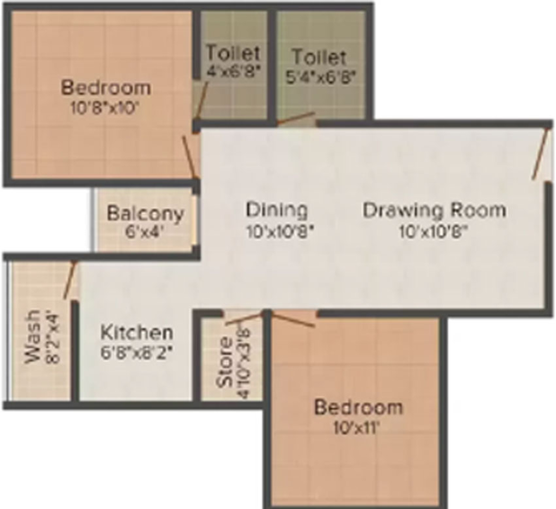 2 BHK Flat in Shubh Tirumala Town in Chhota Bangarda, Indore - Image 210649