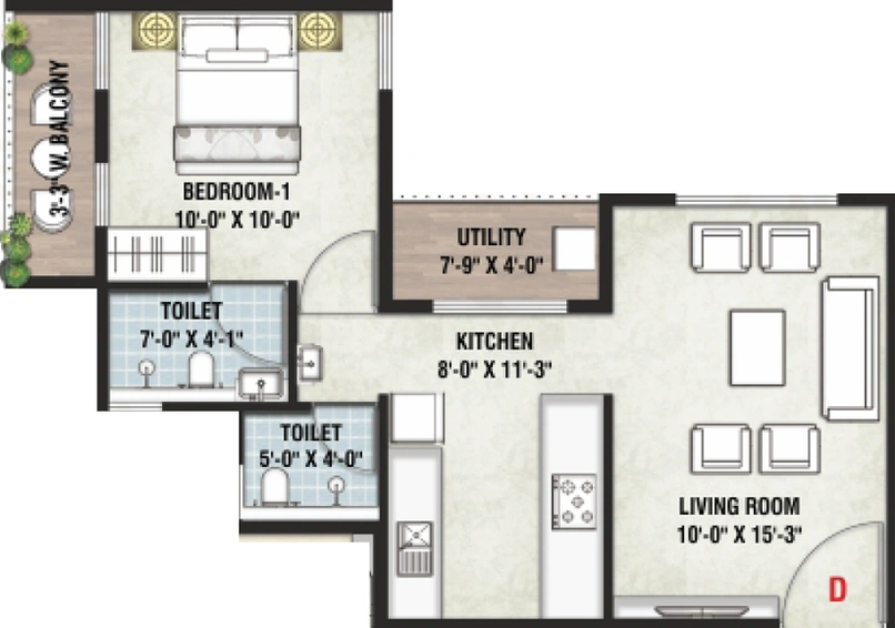 1 BHK Flat in Capsule Natures Pride in Pathardi Phata, Nashik - Image 430026