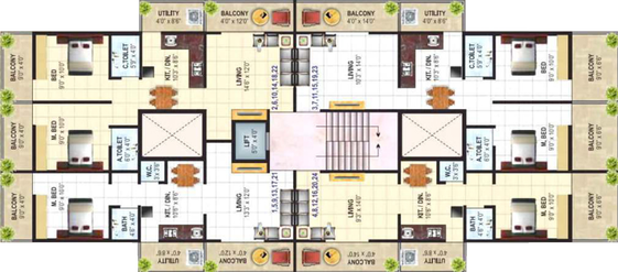 Floor Plan of Om Shivam Heights in Makhmalabad, Nashik - Image 15170