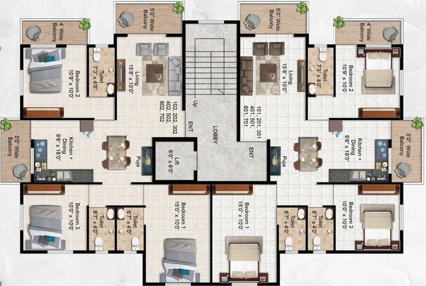 Floor Plan of Orient Royal Hue in Vaiduwadi, Nashik - Image 15225