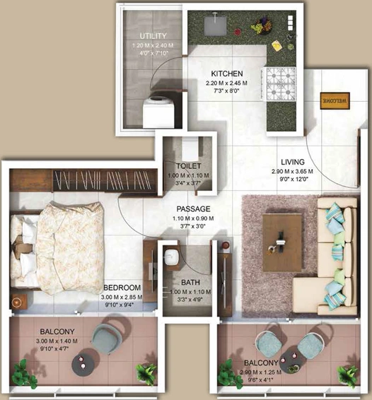 1 BHK Flat in Bhavik Central Paark in Untwadi Road, Nashik - Image 430197