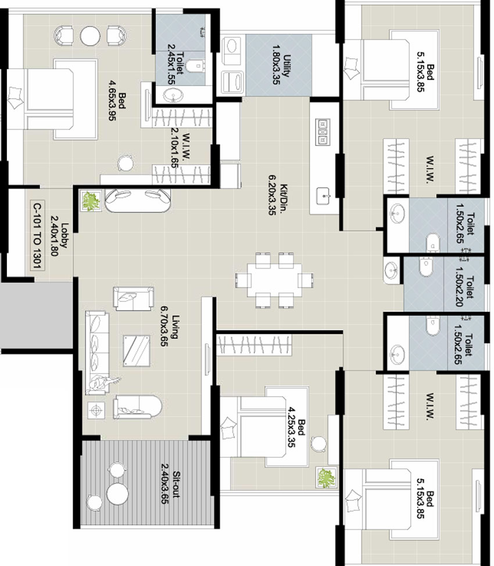 4 BHK Flat in The Grand By Parksyde in Gangapur Road, Nashik - Image 430264