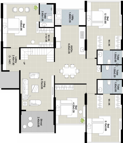 4 BHK Flat in The Grand By Parksyde in Gangapur Road, Nashik - Image 430267