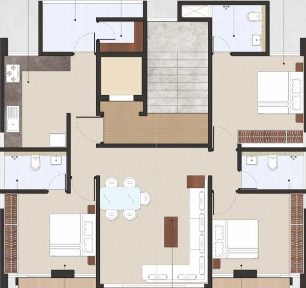 3 BHK Flat in Dugad Atharva Aspire in Indira Nagar, Nashik - Image 430390