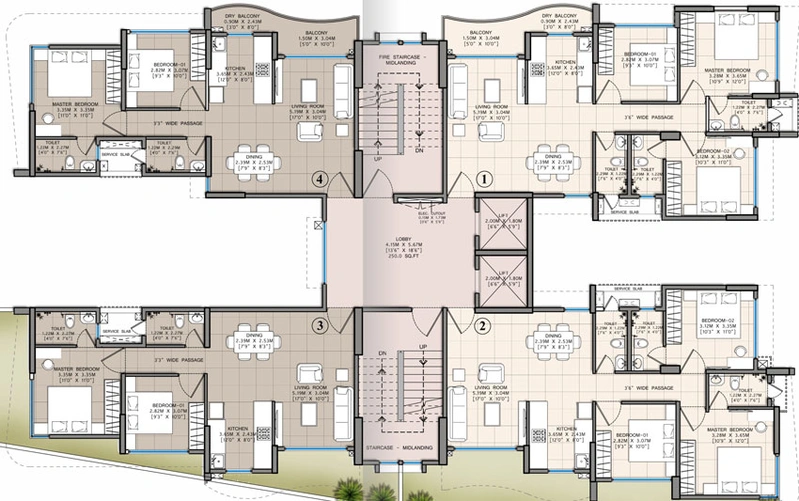Floor Plan of Sagar Millennium Towers in Panchavati, Nashik - Image 120672