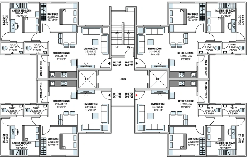 Floor Plan of Leverage Green Parks in Koradi Road, Nagpur - Image 12231