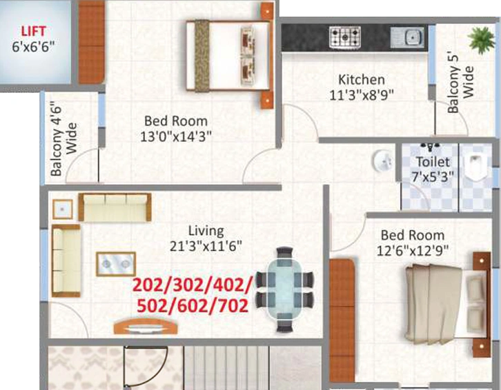 2 BHK Flat in MK Altamount in Dharampeth, Nagpur - Image 745231