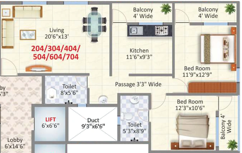 2 BHK Flat in MK Altamount in Dharampeth, Nagpur - Image 745232