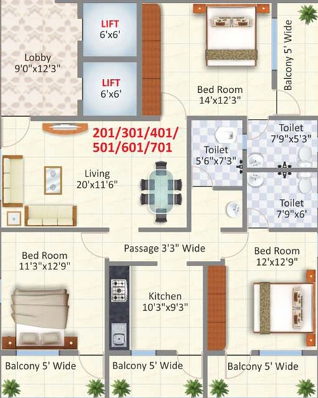 3 BHK Flat in MK Altamount in Dharampeth, Nagpur - Image 745233