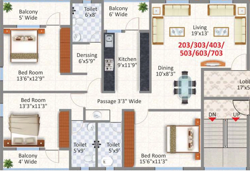 3 BHK Flat in MK Altamount in Dharampeth, Nagpur - Image 745234