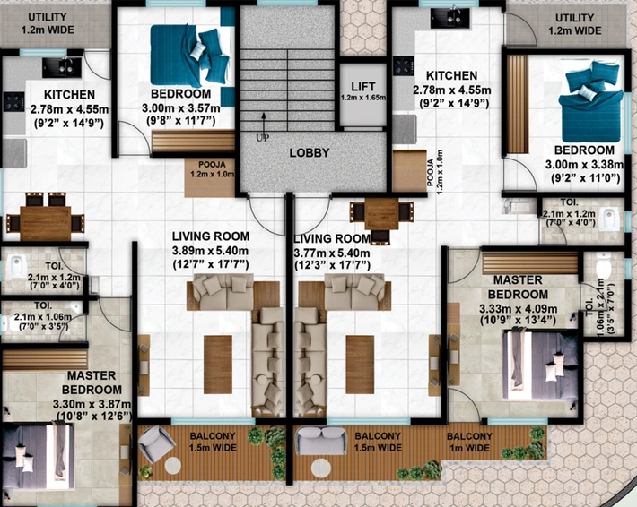 Floor Plan of Shivalaya Someshwar Enclave in Wathoda, Nagpur - Image 12299