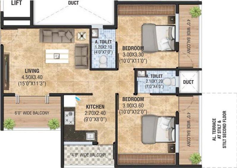 2 BHK Flat in Karda Hari Anandvan in Deolali Gaon, Nashik - Image 430859