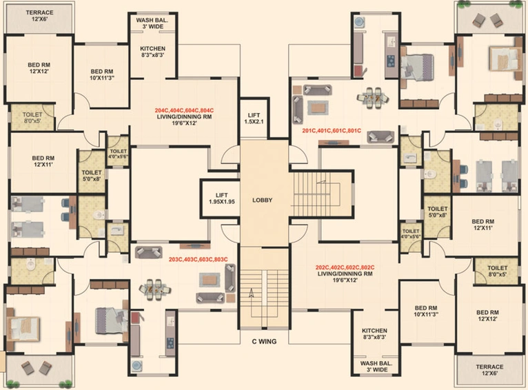 Floor Plan of Karda Hari Bhakti in Nashik Road, Nashik - Image 15690