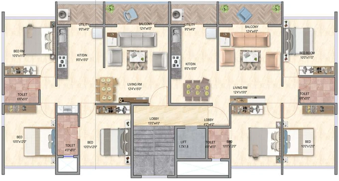 Floor Plan of Rajashree Glory in Kamatwade, Nashik - Image 15713