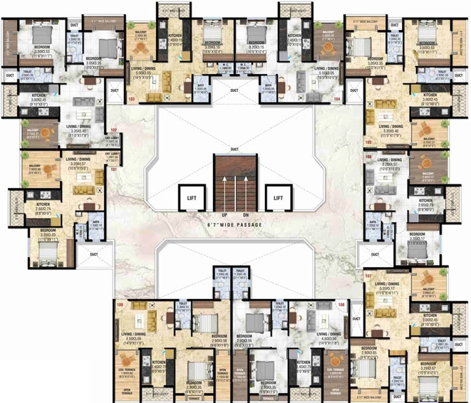 Floor Plan of Karda Hari Krishna 4 in Nashik Road, Nashik - Image 15719