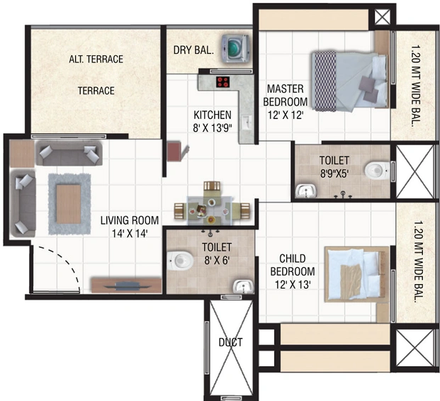 2 BHK Flat in Karda Hari Sagar in Deolali Gaon, Nashik - Image 431387