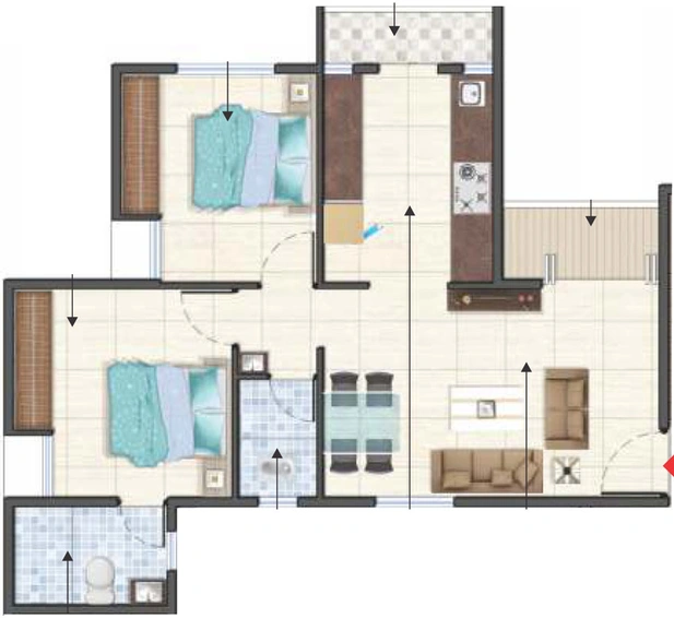 2 BHK Flat in Karda Hari Siddhi in Nashik Road, Nashik - Image 431501