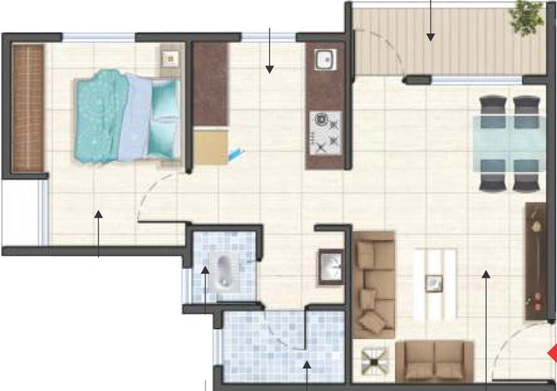 1 BHK Flat in Karda Hari Siddhi in Nashik Road, Nashik - Image 431500