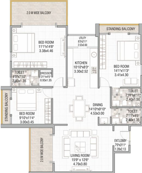 3 BHK Flat in Hari Vasant Twin Towers in Gangapur Road, Nashik - Image 431638