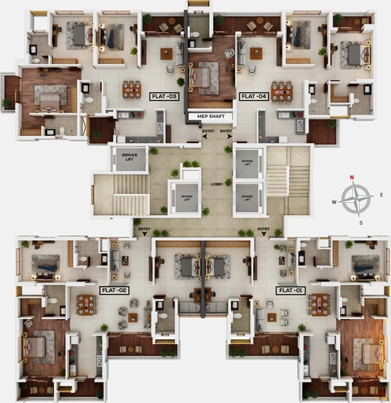Floor Plan of Kukreja Paris City in Nandanvan, Nagpur - Image 93812