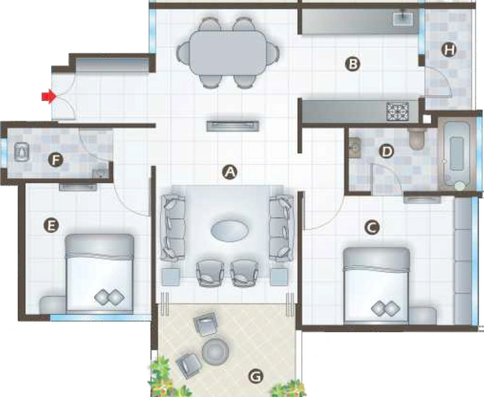 2 BHK Flat in Karda Hari Vishwa in Pathardi Phata, Nashik - Image 431724
