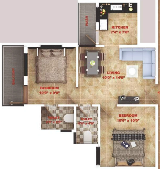2 BHK Flat in Neel Vihar 1 in Dighori, Nagpur - Image 776413