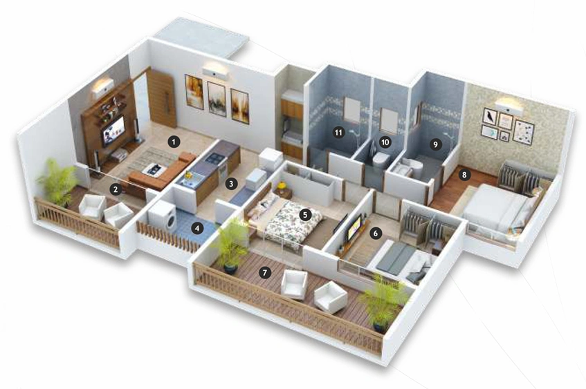 3 BHK Flat in Shree Tirumala Omkar in Gangapur Road, Nashik - Image 432082