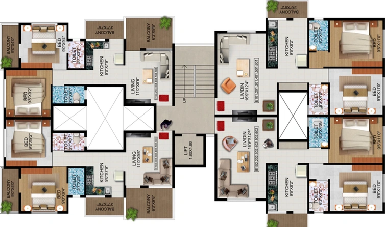Floor Plan of Sagar Sparsh in Panchavati, Nashik - Image 16107