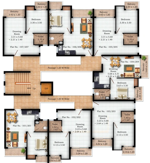 Floor Plan of Gonex La Fresco in Assagao, Goa - Image 807