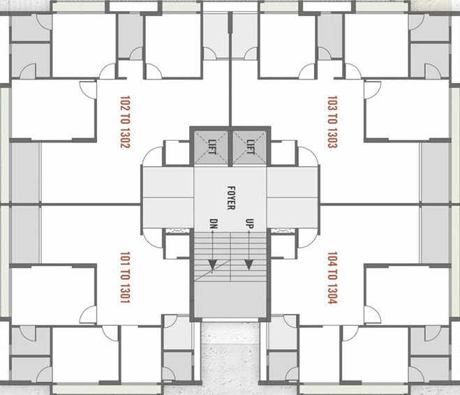Floor Plan of Saanidhya Aavkar Amore in Sargasan, Gandhinagar - Image 834