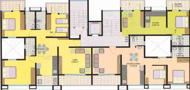 Floor Plan of Sunny Bay Residency in Vasco Da Gama, Goa - Image 44611