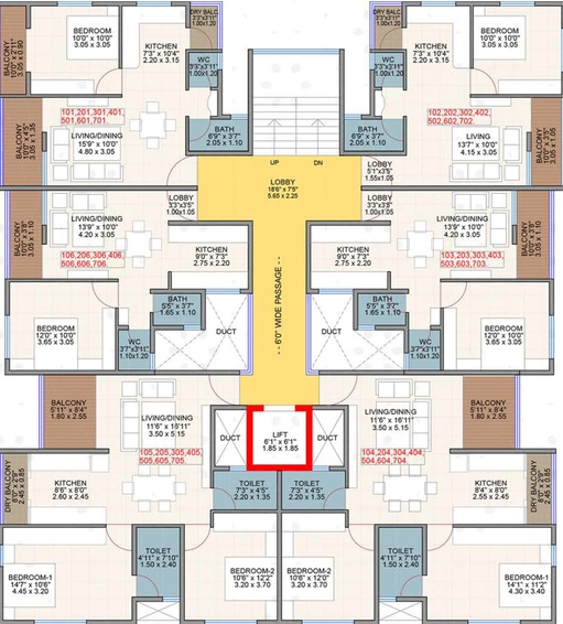 Floor Plan of Buttepatil Gulab Srushti in Kothrud, Pune - Image 15487