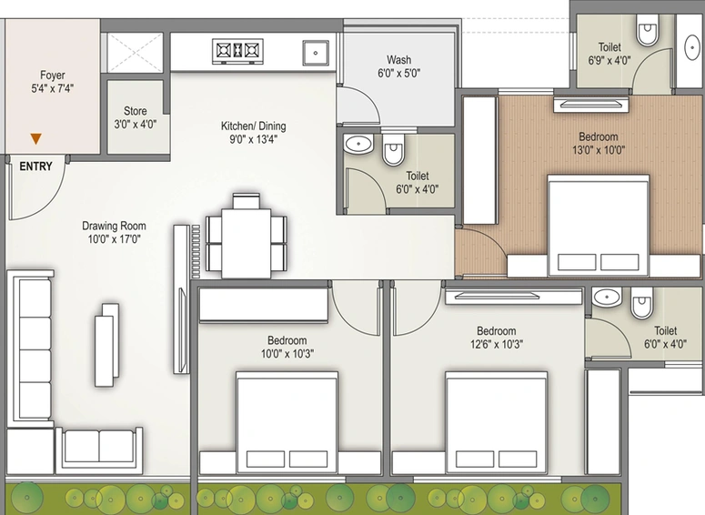 3 BHK Flat in Swamev Imperia in Sargasan, Gandhinagar - Image 254466