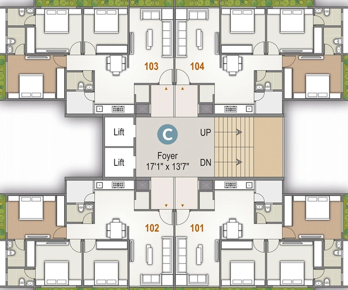 Floor Plan of Swamev Imperia in Sargasan, Gandhinagar - Image 1416